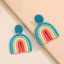 Luxury Bohemia Rainbow Color Geometric Polymer Clay Earrings – Handmade Jewelry from India 🇮🇳 Bling On (1)